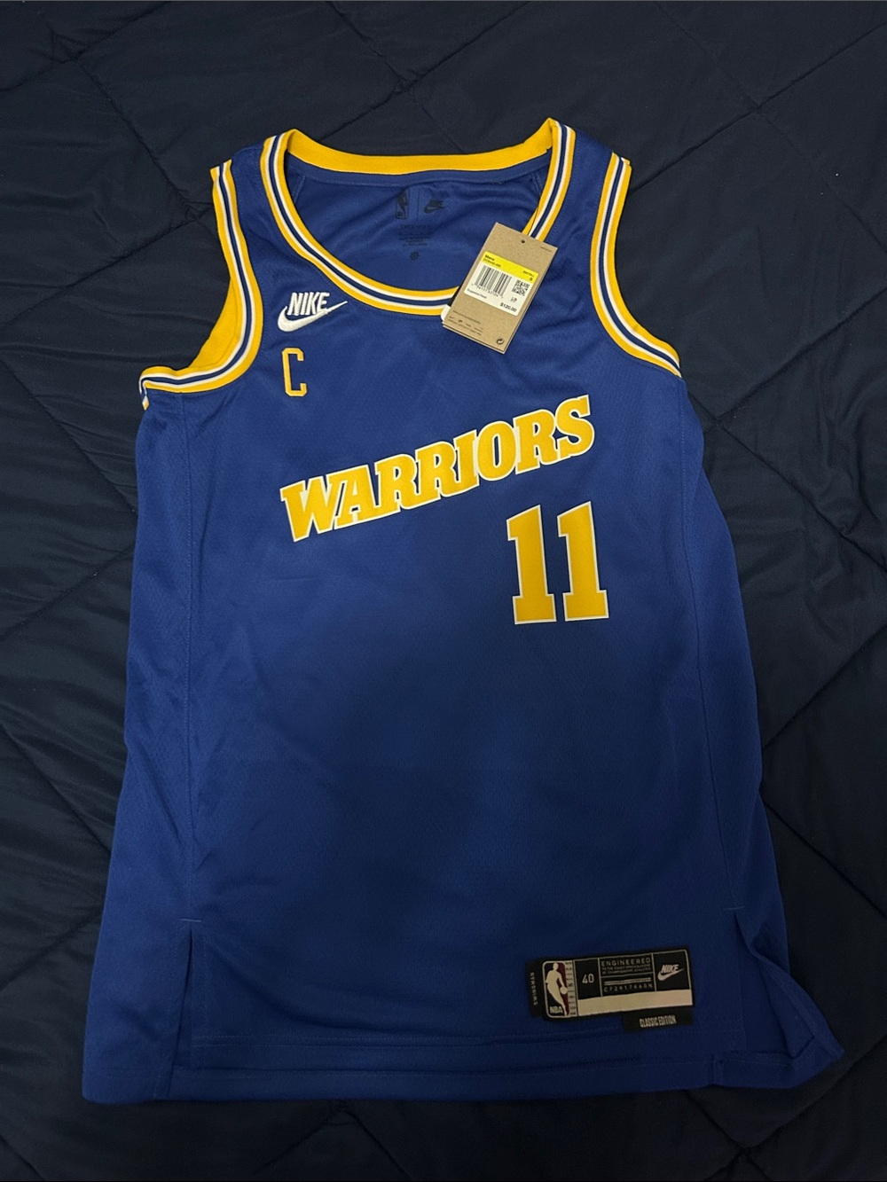 Nike Klay Thompson Warriors #11 Blue & Yellow Basketball Jersey